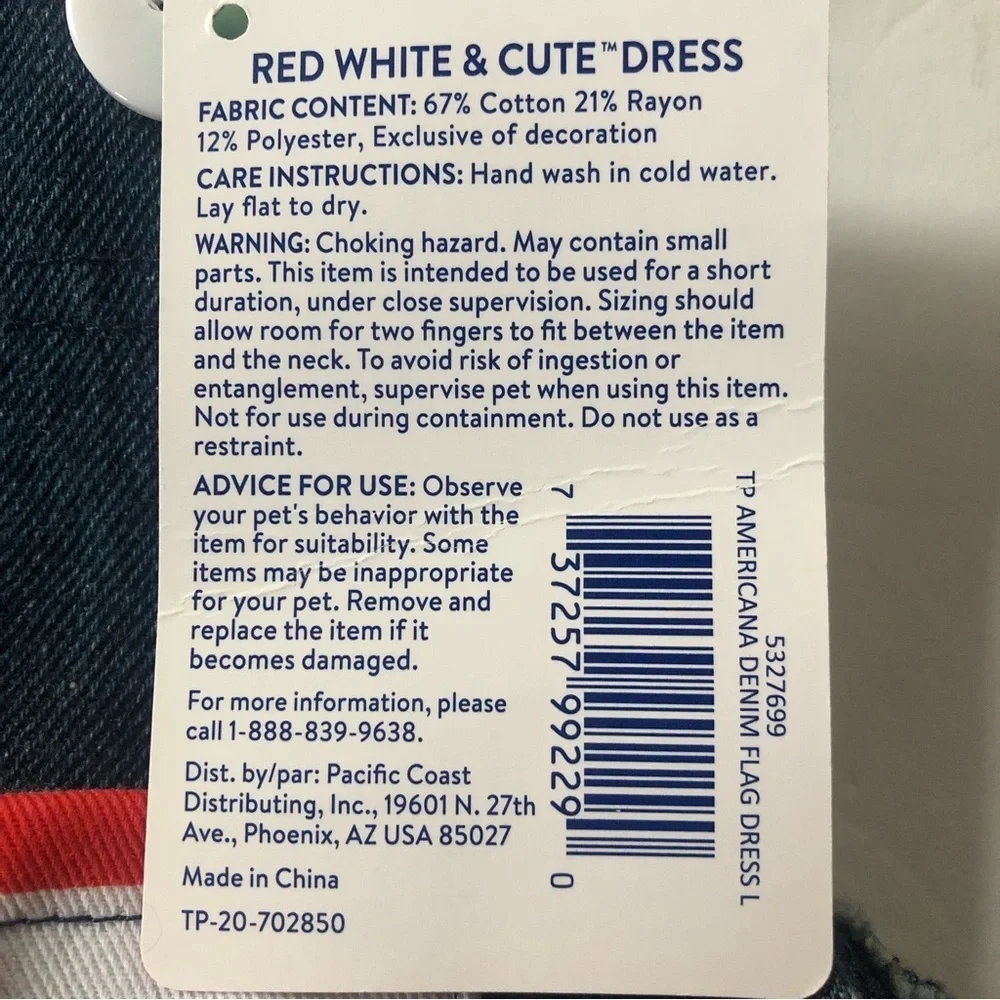 NWT denim American flag dress L